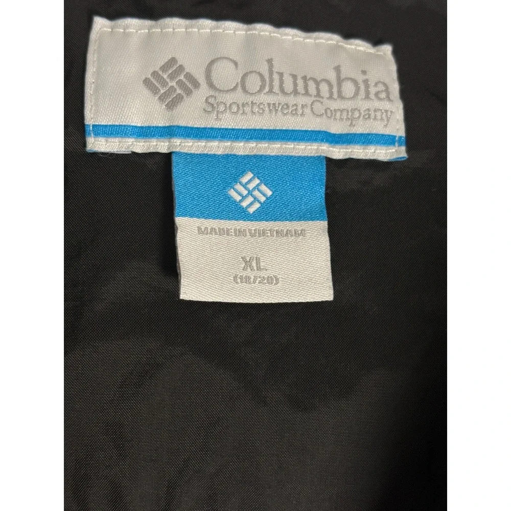 Columbia Boys XL‎ 18/20 Black Windbreaker Jacket Fleece Lined Hood Full Zip